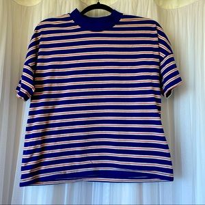 STRIPED blue tee size M